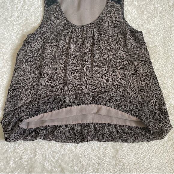 FRENCH CONNECTION Shell Blouse Sleeveless Shoulder Beaded Top Printed Scoop Neck - Picture 5 of 10